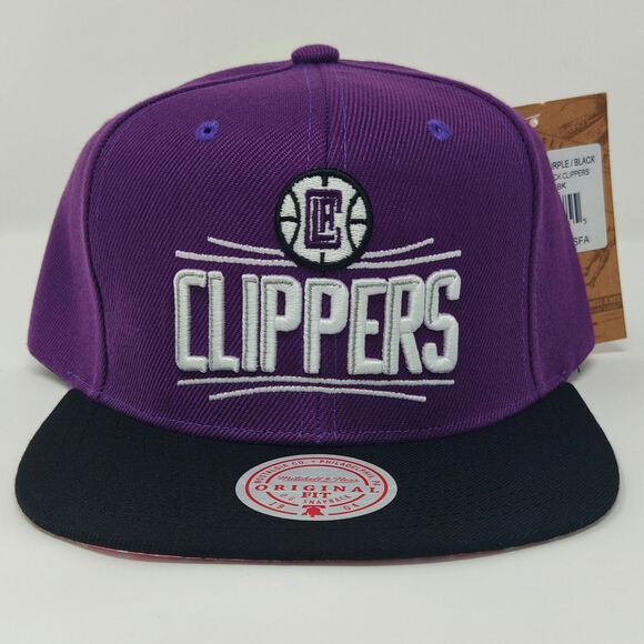 MITCHELL & NESS Los Angeles Clippers Snapback Purple Grape Paisley Pink Brim Hat - Picture 4 of 6